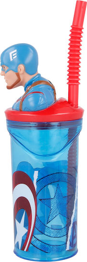 Stor Παιδικό Ποτηράκι Captain America από Πλαστικό Μπλε 360ml