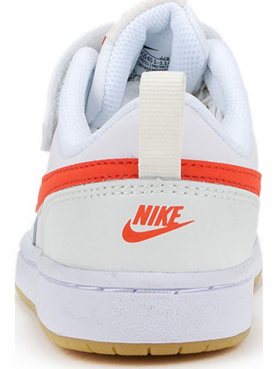 Court Borough 2 Încălțăminte sport Joasa pentru copii cu scai Alb / Summit White / Sail / Orange