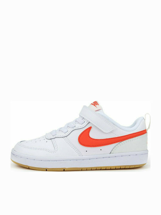 Court Borough 2 Încălțăminte sport Joasa pentru copii cu scai Alb / Summit White / Sail / Orange