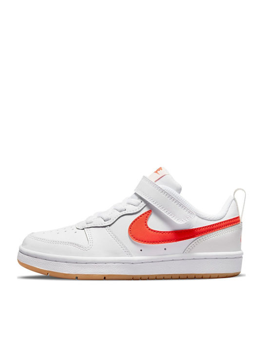 Court Borough 2 Încălțăminte sport Joasa pentru copii cu scai Alb / Summit White / Sail / Orange