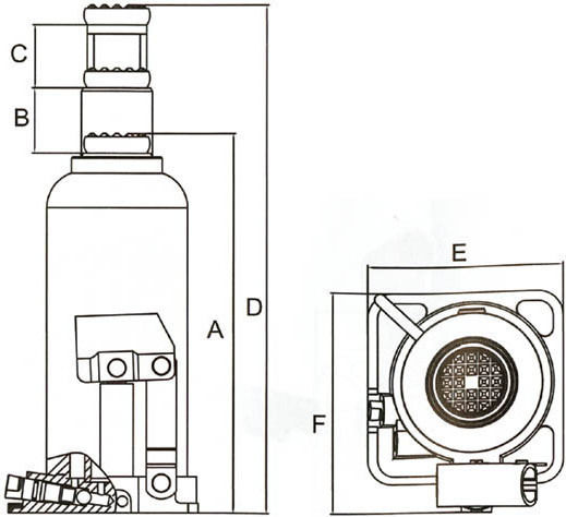 Express Hydraulic Bottle Jack with Lifting Capacity up to 46cm and Weight Capacity up to 15 Tons