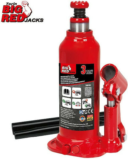Torin Hydraulic Bottle Jack with Lifting Capacity up to 37.2cm and Weight Capacity up to 3 Tons