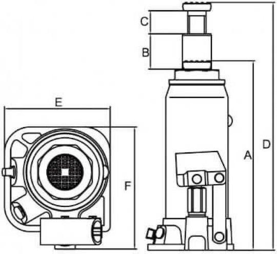 Torin Hydraulic Bottle Jack with Lifting Capacity up to 37.2cm and Weight Capacity up to 3 Tons