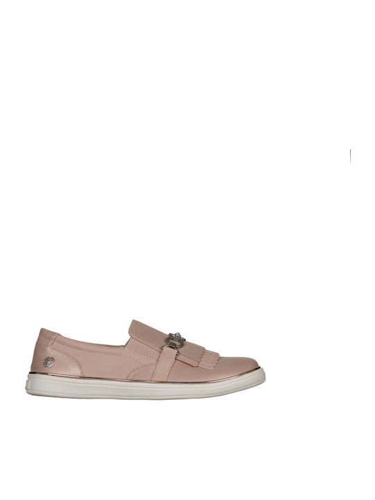 Girls PU Leather Slip-On Moccasins Pink