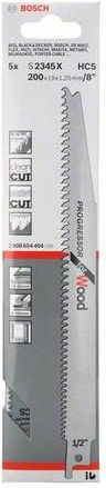 Bosch S2345X Λάμες Progressor for Wood για Ξύλο 200mm 5τμχ