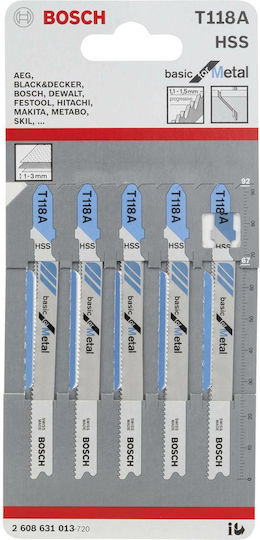 Bosch T118A Jig Saw Blade for Metal 92mm Basic for Metal 2608631013