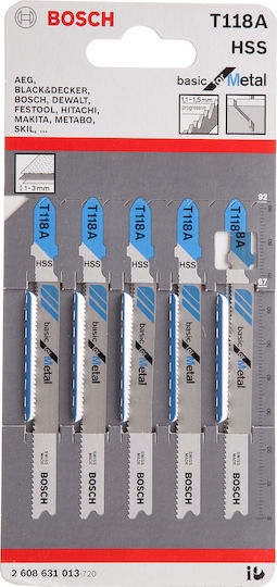 Bosch T118A Jig Saw Blade for Metal 92mm Basic for Metal 2608631013