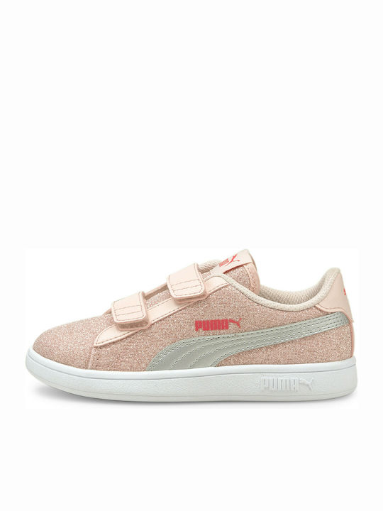 Smash v2 Glitz PS Kinder Sneakers mit Klettverschluss Rosa