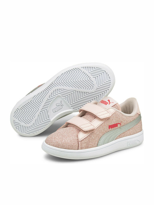 Smash v2 Glitz PS Kinder Sneakers mit Klettverschluss Rosa