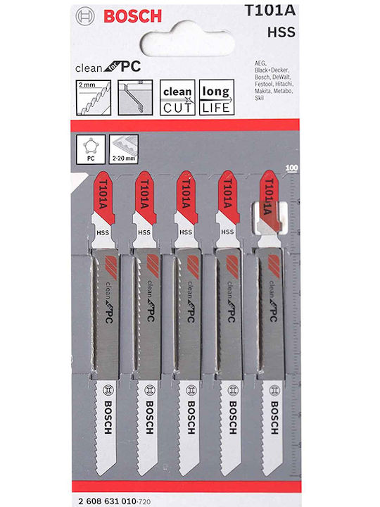 Bosch T101A Λάμες Clean for PC 100mm 5τμχ