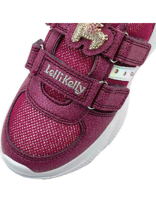 Unicorno Kinder Sneakers mit Klettverschluss & Lichtern Fuchsie