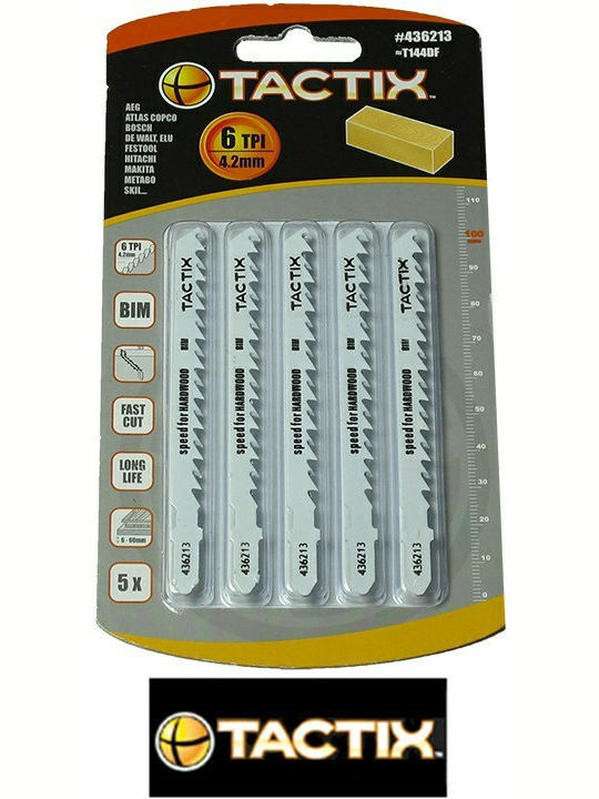Tactix 436213 Λάμες BI-Metal με Χοντρό Δόντι για Ξύλο 100mm 5τμχ