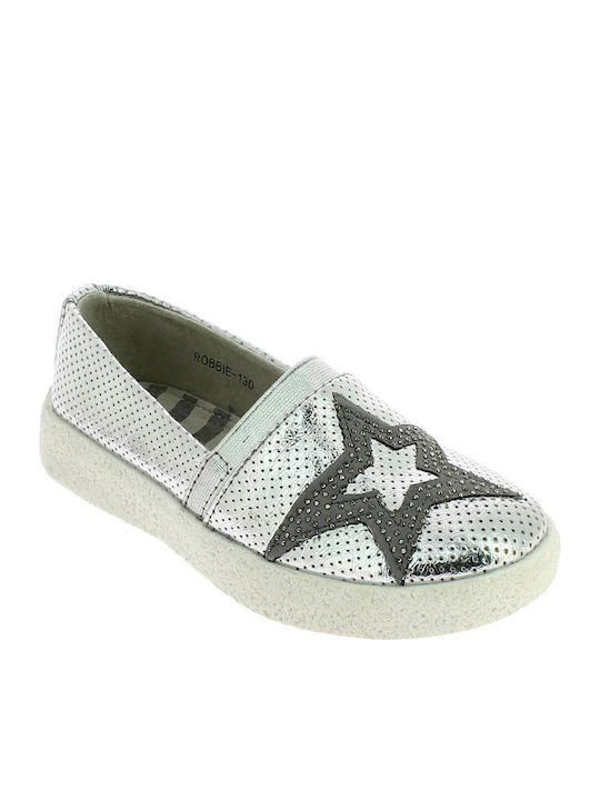 Kinder Espadrilles Slip-On Silber Robbie 130
