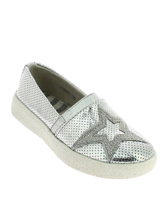 Kinder Espadrilles Slip-On Silber Robbie 130