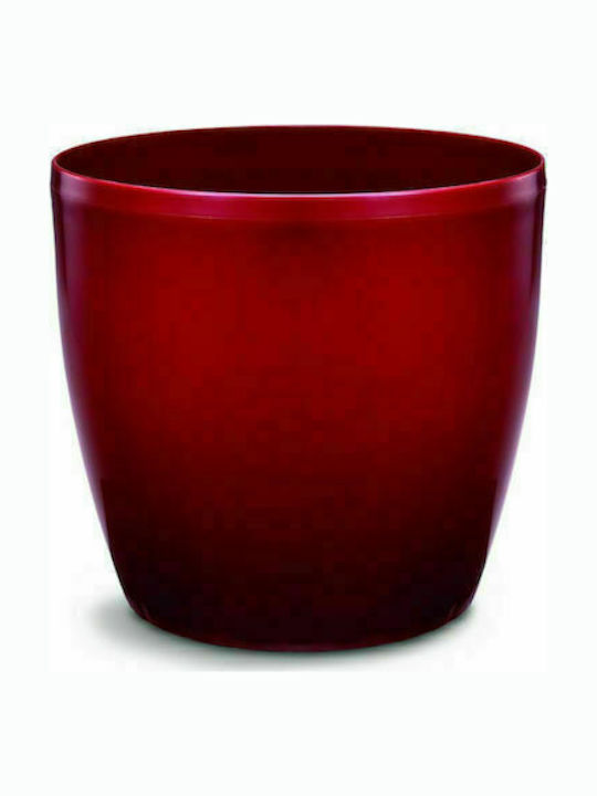 Roto Brillante 14 Übertopf Kunststoff Burgundisch 14x14x12.5εκ.