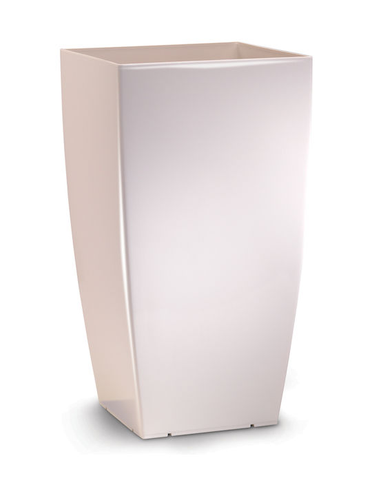 Ghiveci Plastic Alb 31x31x56.5εκ.