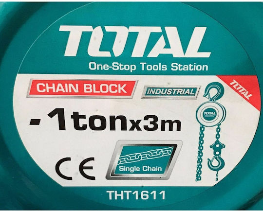 Total Chain Hoist 3m for Weight Load up to 1t Blue
