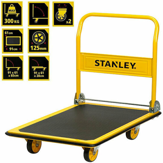 Stanley Platform Trolley Foldable for Weight Load up to 300kg Yellow