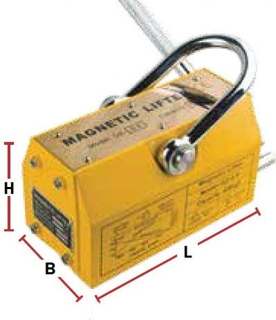 Express Kettenzug Permanenter Magnet zum Heben von Blechen for Load Weight up to 600kg in Gelb Color