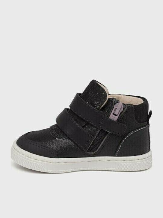 Παιδικά Sneakers High με Σκρατς Μαύρα