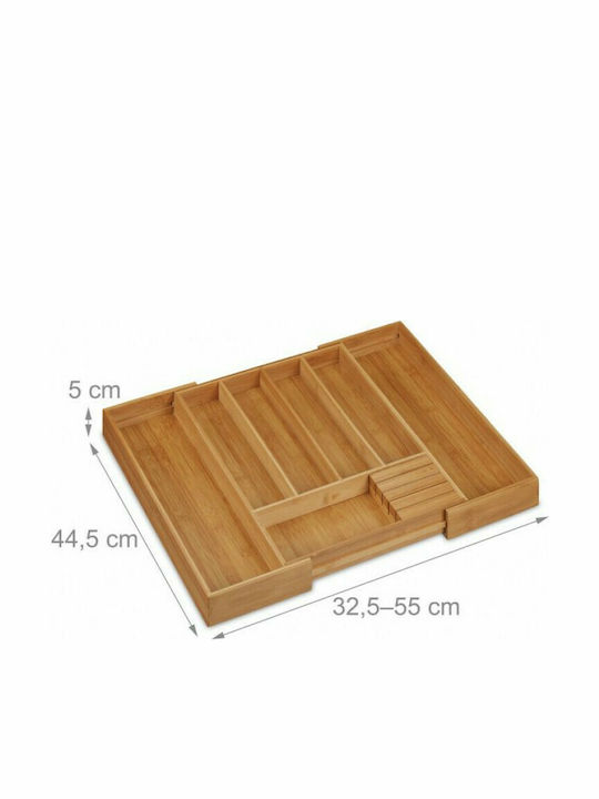 Relaxdays Drawer Dividers Wooden in Brown Colour 44.5x55x5cm