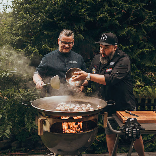 Moesta BBQ 10164 Σετ Τηγάνια Ψησταριάς XXL με Βάσεις για το Δαχτυλίδι Στήριξης