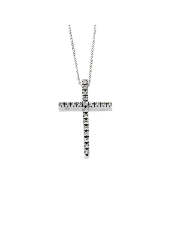 Mertzios.gr White Gold Cross 18K