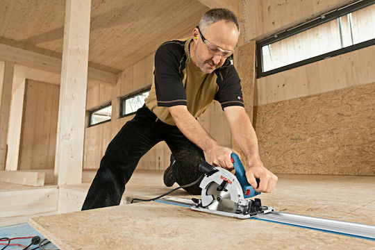Bosch GKS 55+ GCE Professional Δισκοπρίονο 1350W με Ρύθμιση Ταχύτητας και με Σύστημα Αναρρόφησης