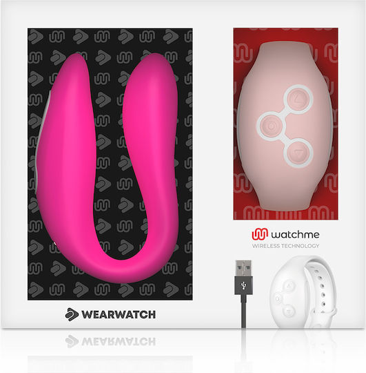 WatchMe Δονητής για Ζευγάρια με Remote Control Dual Pleasure Wireless Technology Fuchsia / Coral