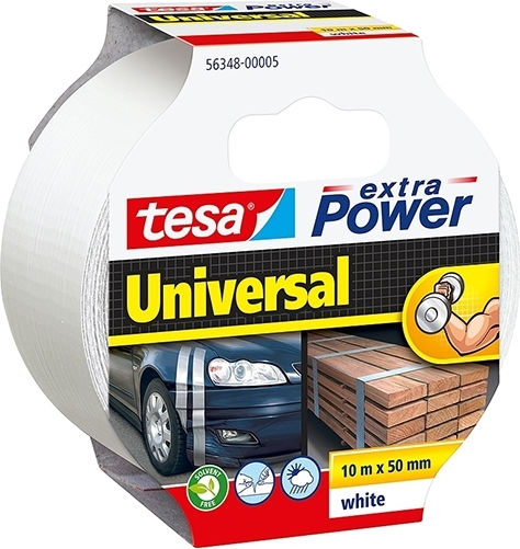 Tesa Extra Power Universal White Self-Adhesive Fabric Tape White 50mmx10m 1pcs 56348-00005-05