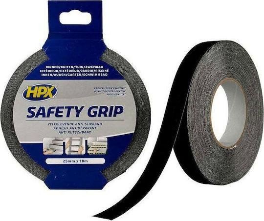 HPX Safety Grip Black Αυτοκόλλητη Αντιολισθητική Ταινία Μαύρη 18mx25mm