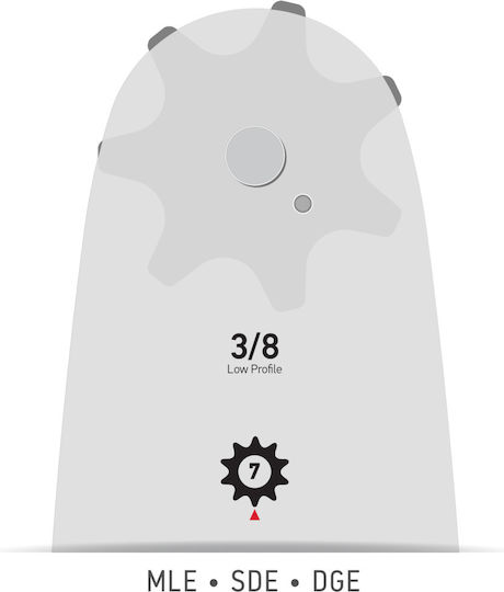 Oregon Single Rivet Λάμα Αλυσοπρίονου 35cm (14") για Αλυσίδα με Βήμα 3/8", Πάχος Οδηγών .043"-1.1mm & Αριθμό Οδηγών 50Ε