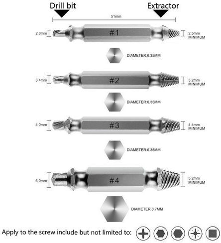 Speed Out Puller Set for Screws 4pcs