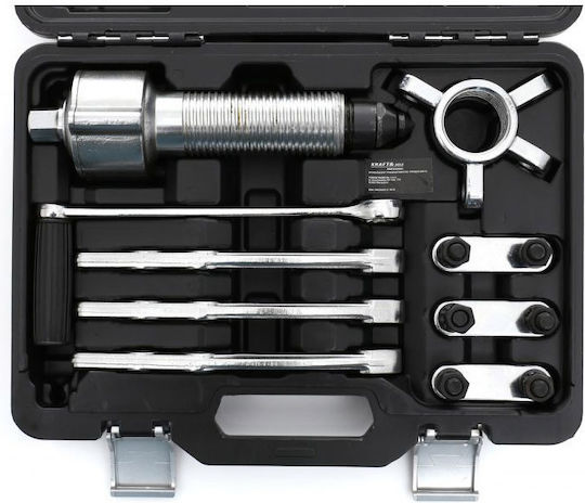 Kraft & Dele Puller Set for Bearings 9pcs with 5T crank in a suitcase