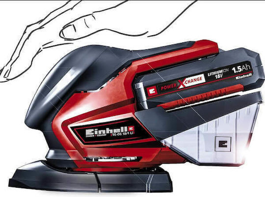 Einhell TE-OS 18/150 Li Πολυτριβείο Χούφτας 18V Solo με Σύστημα Αναρρόφησης