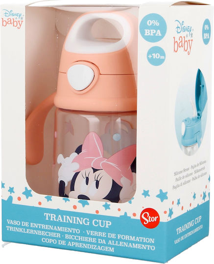 Stor Silicone Sippy Cup with Handles Minnie Indigo Dream 10m+ 370ml Orange