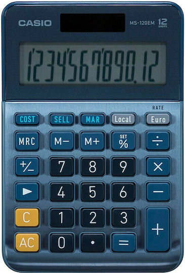 Casio Calculator Accounting 12 Digits in Blue Color 1pcs