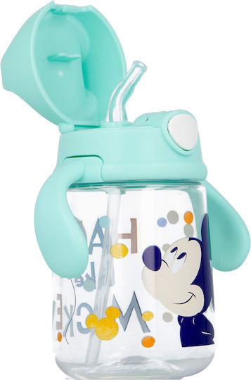 Stor Cool Like Mickey Educational Sippy Cup Silicone with Handles Light Blue for 10m+m+ 370ml