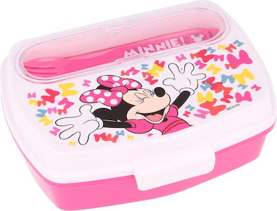 Stor Minnie So Edgy Bows Kids Set Lunch Plastic Box Pink