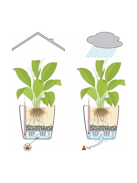 Lechuza Classico Self-watering Pot Plastic White 42x42x39.5cm.