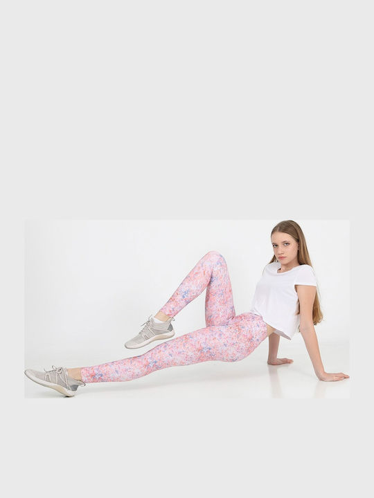 Yoga Γυναικείο Μακρύ Κολάν Ψηλόμεσο Ροζ