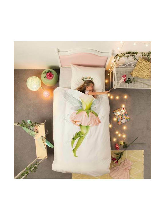 Snurk Fairy Σετ Παιδική Παπλωματοθήκη Μονή με Μαξιλαροθήκη Πράσινη 160x220εκ.