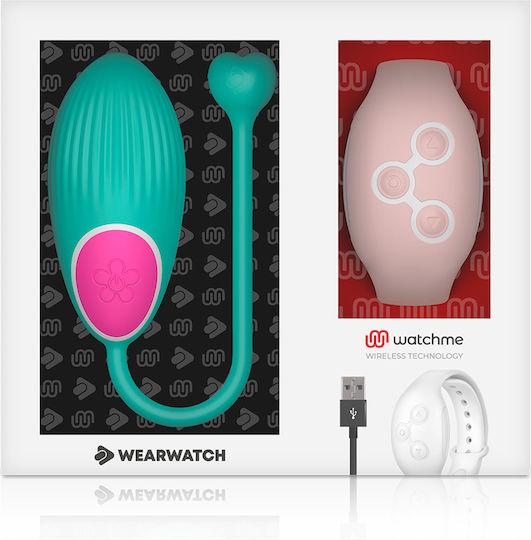 WatchMe Δονητής για Ζευγάρια με Remote Control Egg Wireless Technology Aquamarine / Coral