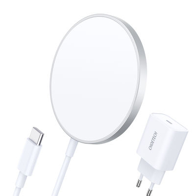 Choetech Φορτιστής Magsafe 20W Ασημί (Q5004+H047 & Adapter)