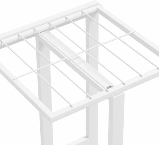 vidaXL Pot Rack Metal White 43cmx22cmx98cmcm.