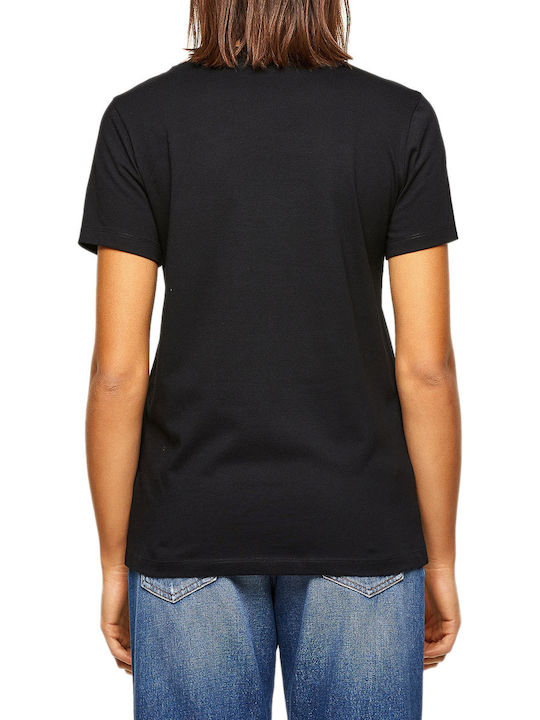 Diesel Daria Γυναικείο T-shirt Μαύρο με Στάμπα