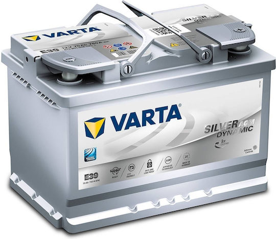 Varta Baterie Auto Silver Dynamic E39 cu Capacitate 70Ah și CCA 760A Pornire/Oprire