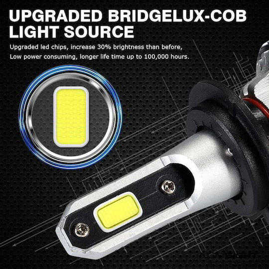 NovSight Lamps Car N12 H7 LED 6500K Cold White 12-24V 72W 2pcs