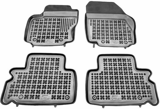 Rezaw Plast Set of Front and Rear Mats 4pcs Tray Type for Ford Galaxy / S-Max 2006-2015 Black