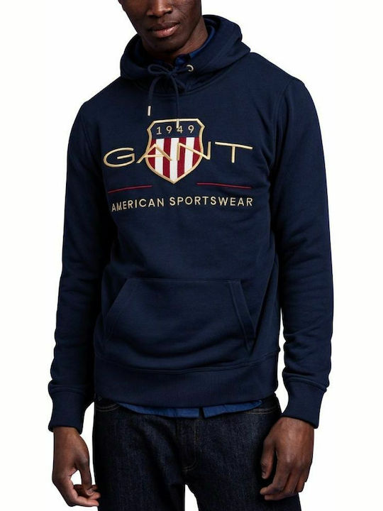 Archive Shield Sweatshirt with Hood Navy